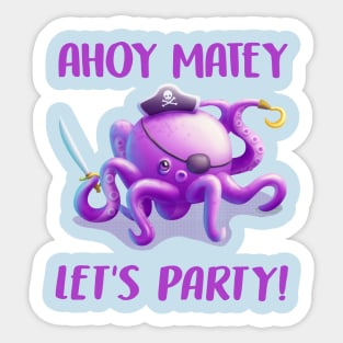 Cute Pirate Octopus Sticker